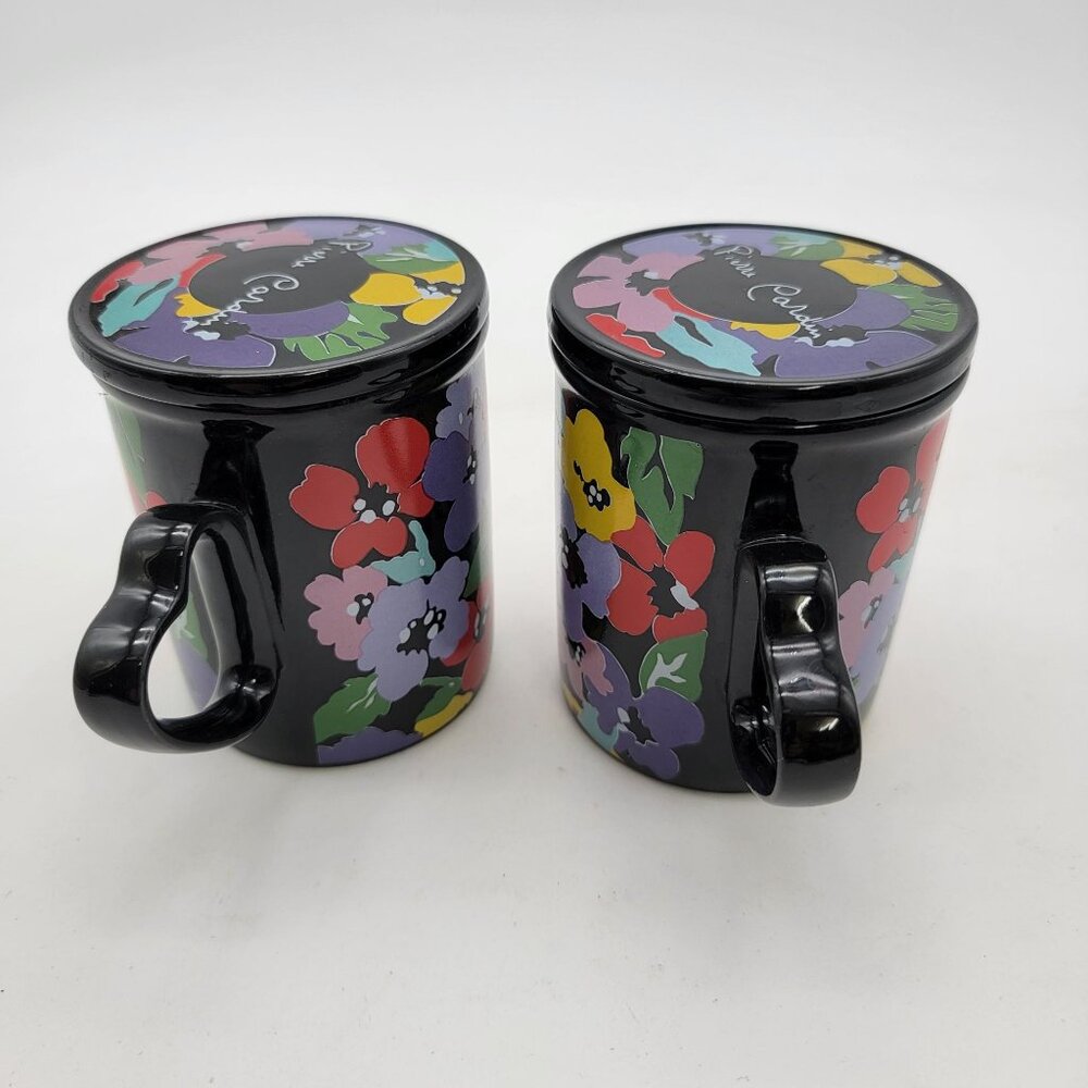 Pierre Cardin Floral Ceramic Mugs With Heart Handles & Lids - Picture 7 of 13